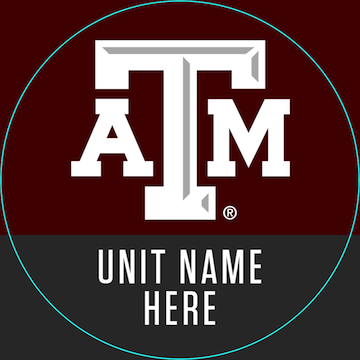 Example profile picture template with A&amp;M logo above unit name