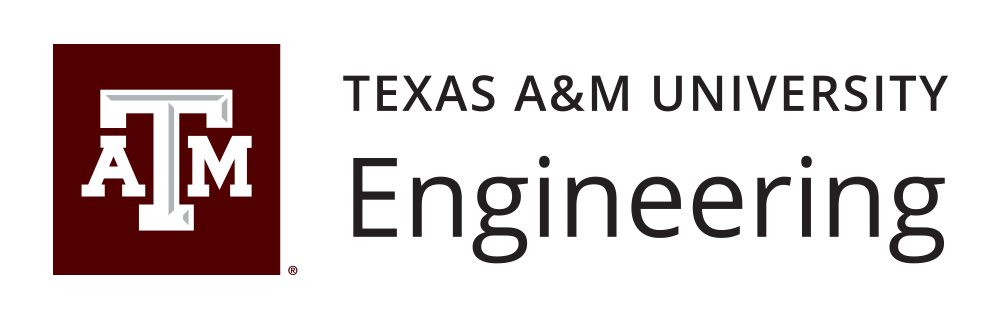 Example of a one-line unit identity for colleges, schools &amp; departments with the words "Texas A&amp;M University College of Engineering"