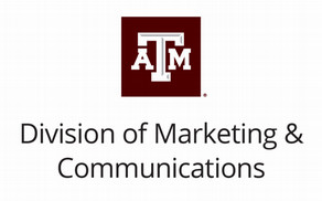 A stacked version of the Texas A&M Two Line Logo on a light background